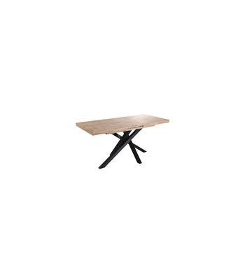 Mesa de comedor extensible Xena acabado roble nordish/negro, 76cm(alto) - Foto 2