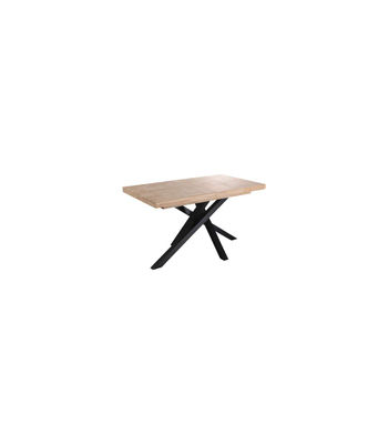 Mesa de comedor extensible Xena acabado roble nordish/negro, 76cm(alto)