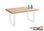 Mesa de comedor fija blanca con patas metálicas y tablero de Roble Modelo Loft - 1