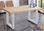 Mesa de comedor fija blanca con patas metálicas y tablero de Roble Modelo Loft - Foto 3