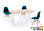 Mesa de comedor fija blanca patas metálicas y tablero de Roble Modelo X-Loft 140 - Foto 2
