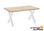 Mesa de comedor fija blanca patas metálicas y tablero de Roble Modelo X-Loft 160 - 1