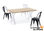 Mesa de comedor fija blanca patas metálicas y tablero de Roble Modelo X-Loft 160 - Foto 2