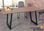 Mesa de comedor fija negra con patas metálicas y tablero DM Nogal Modelo Urban - Foto 3
