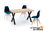Mesa de comedor fija negra patas metálicas y tablero de Roble Modelo X-Loft 140 - Foto 2