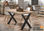 Mesa de comedor fija negra patas metálicas y tablero de Roble Modelo X-Loft 140 - Foto 4