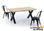 Mesa de comedor fija negra patas metálicas y tablero de Roble Modelo X-Loft 160 - Foto 4