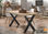 Mesa de comedor fija negra patas metálicas y tablero de Roble Modelo X-Loft 160 - Foto 5