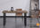 Mesa de comedor negra patas metálicas tablero de Roble American Modelo Natural - Foto 2