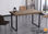 Mesa de comedor negra patas metálicas tablero de Roble American Modelo Natural - Foto 3