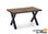 Mesa de comedor negra patas metálicas tablero de Roble American Modelo XLoft 160 - 1