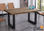 Mesa de comedor negra patas metálicas y tablero de Roble American Modelo Loft - Foto 3