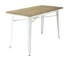 Mesa de comedor rectangular Tolix tapa de madera 120x80 Blanco