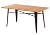 Mesa de comedor rectangular Tolix tapa de madera 120x80 Negra