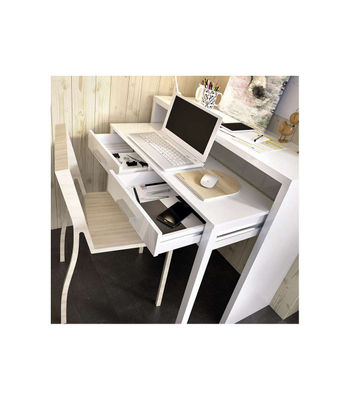 Mesa de despacho extensible Torreperogil acabado blanco brillo 88 cm(alto)99 - Foto 4