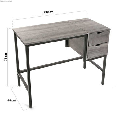 Mesa de escritorio con 2 cajones. Serie gris industrial - Sistemas David - Foto 3