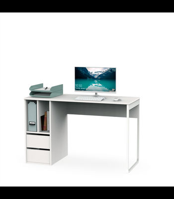 Mesa de escritorio Nolita acabado blanco, 74cm(Alto) 120cm(Ancho) 55cm(Fondo - Foto 4
