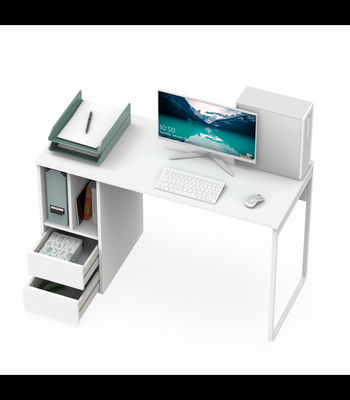 Mesa de escritorio Nolita acabado blanco, 74cm(Alto) 120cm(Ancho) 55cm(Fondo - Foto 2