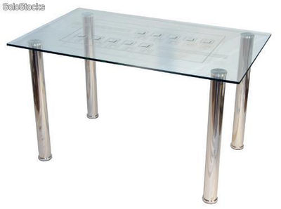 Mesa de jantar de vidro temperado 130 centímetros