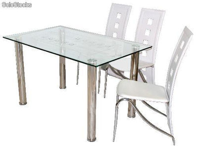 Mesa de jantar de vidro temperado 130 centímetros - Foto 2