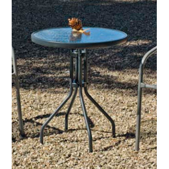 Mesa de jardín modelo Leyden 60 en acero y cristal templado