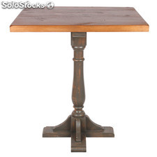Mesa de madeira de estilo vintage com pé central de madeira