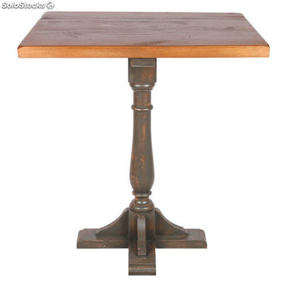 Mesa de madeira de estilo vintage com pé central de madeira