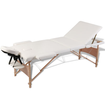 Mesa de massagem, dobrável, com 3 zonas, com estrutura de madeira - Foto 2