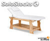 Mesa de massagem fixa de 2 corpos com base em madeira maciça - Modelo Olga