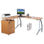 Mesa de oficina CASTOR, madera color haya, 151x143x55cm - 2