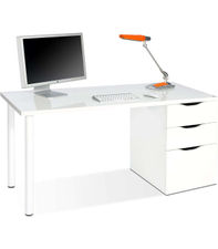Mesa de ordenador reversible Seul en acabado blanco 74 cm(alto)138 cm(ancho)60
