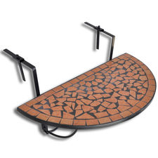 Mesa de Pendurar para Varanda Semi-circular em Terracota Mosaico