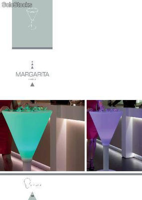 Mesa design de polietileno plastica iluminable led margarita - Foto 2