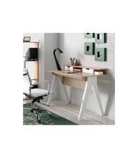 Mesa despacho moderna combinada en roble/blanco, 85 cm(alto)120 cm(ancho)59