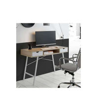 Mesa despacho moderna en acabado roble/blanco, 77 cm(alto)120 cm(ancho)45