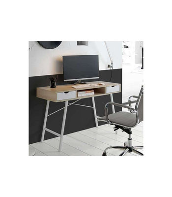 Mesa despacho moderna en acabado roble/blanco, 77 cm(alto)120 cm(ancho)45