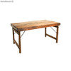 Mesa do estilo vintage de madeira tropical, dobrável.
