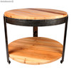 Mesa em aço com tampo em madeira - design industrial vintage