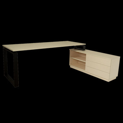 Mesa Escritorio con Mueble. Estructura Metálica Cerrada en Negro - Foto 3