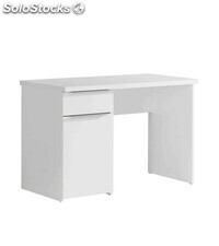 Mesa Escritorio Juvenil White Con Armario Y Cajón 110x77x60 Cm En Color Blanco