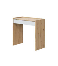 Mesa escritorio Luka con cajón acabado en Roble y Blanco Artik 77 cm(alto) x 82