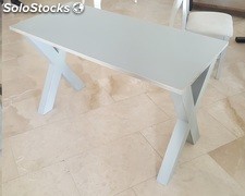 mesa escritorio patas cruzadas madera tapa madera