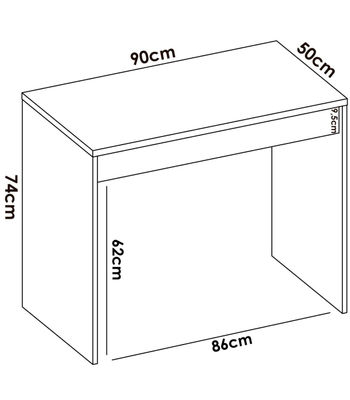 Mesa escritorio Sam con cajón acabado en Blanco y Natural 74.2 cm(alto) x 89.5 - Foto 2