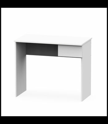Mesa escritorio Turín con un cajón acabado blanco brillo, 75 cm(alto)90
