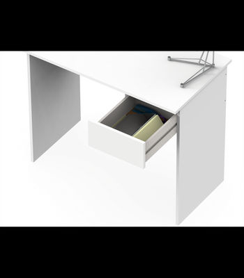 Mesa escritorio Turín con un cajón acabado blanco brillo, 75 cm(alto)90 - Foto 4