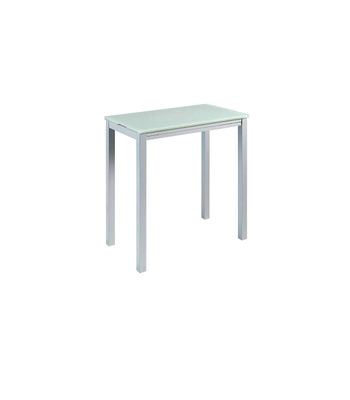 Mesa extensible alta Laia acabado cristal blanco, 95 (alto) x 95 (largo) x 55/95