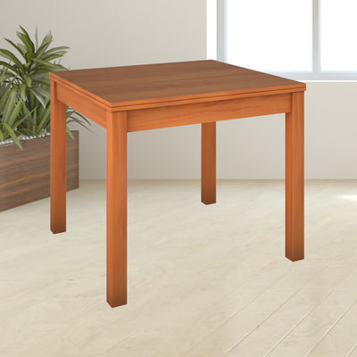 Mesa extensible plegable tipo libro color cerezo de salón comedor. 180-90x90cm
