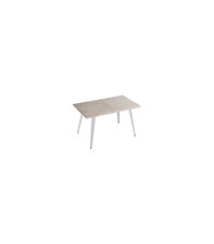 Mesa extensible rectangular Berg roble nordish patas blancas, 76cm(alto)