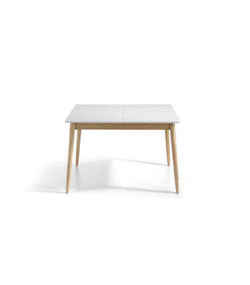 Mesa extensible rectangular Carmela acabado blanco, 120/160 x 80 x 76 cm (largo