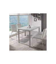 Mesa extensible salon o comedor en acabado color blanco, 76 cm(alto)120/180
